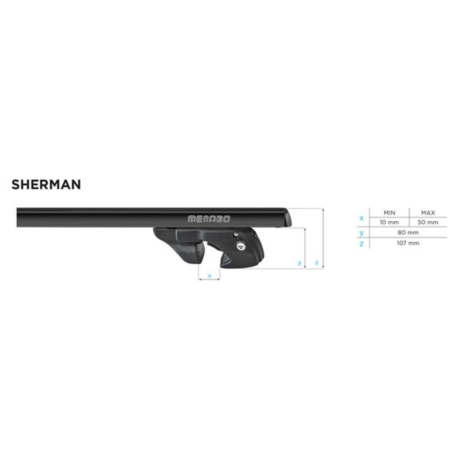 Bare transversale Menabo Sherman Black XL pentru Lada Largus 2012+ fotografia produsului View 8 L