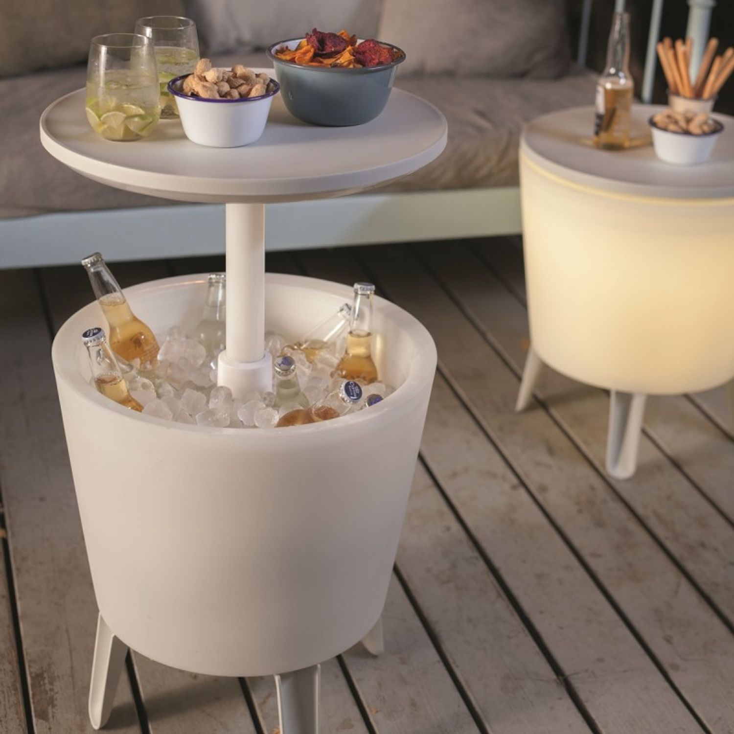 Mini bar gradina Curver Cool Bar alb iluminat fotografia produsului View 2 L
