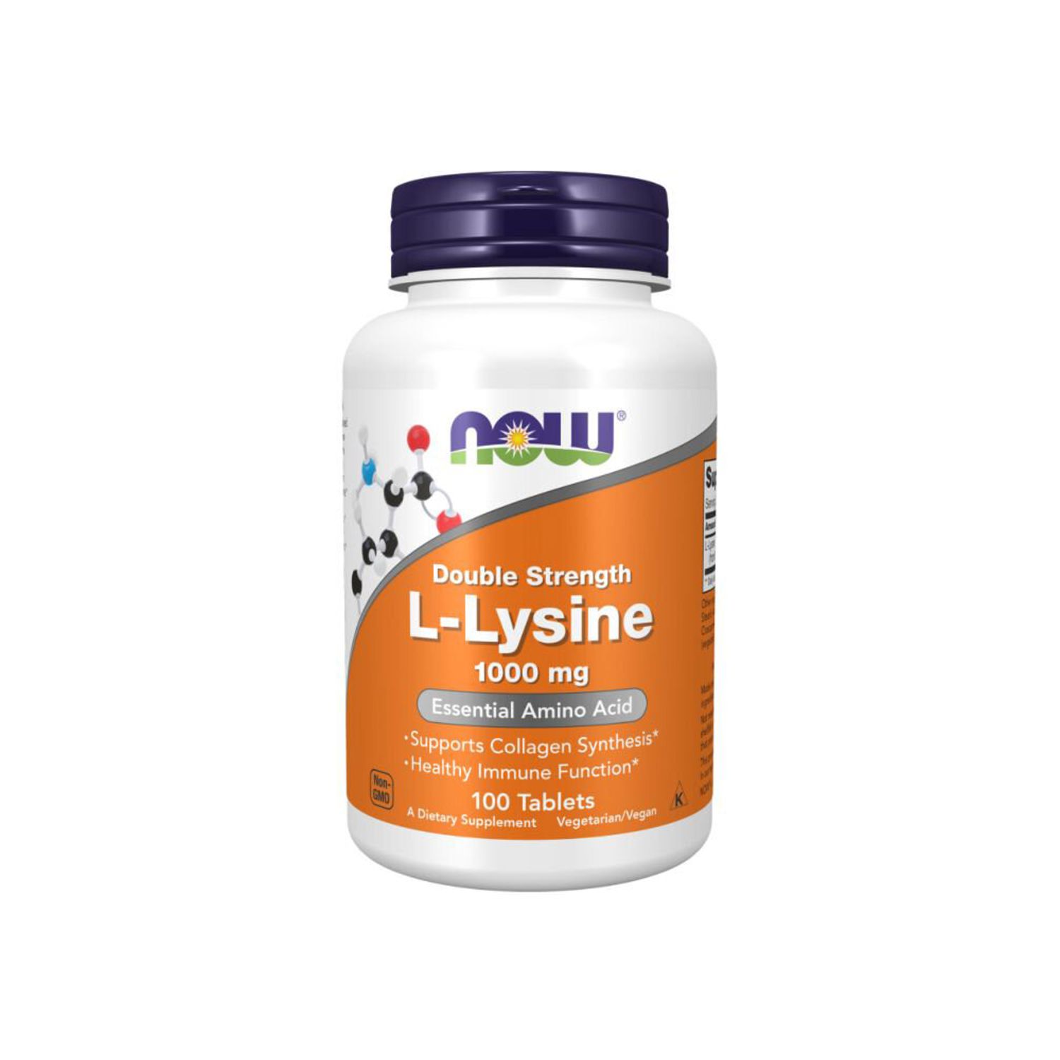 Aminoacid L-Lysine Now Foods, Unflavored, 100 tablete fotografia produsului