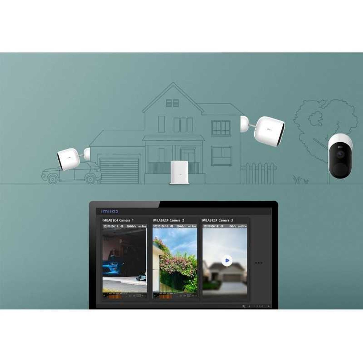 Camera de supraveghere exterior IMILAB EC4 fotografia produsului View 3 L