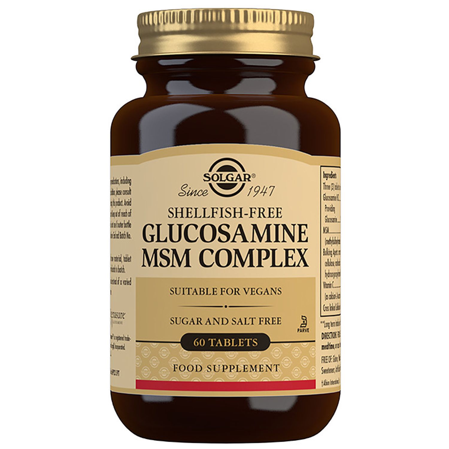 Glucosamine MSM Complex (Shellfish Free) 60tablete, Solgar fotografia produsului