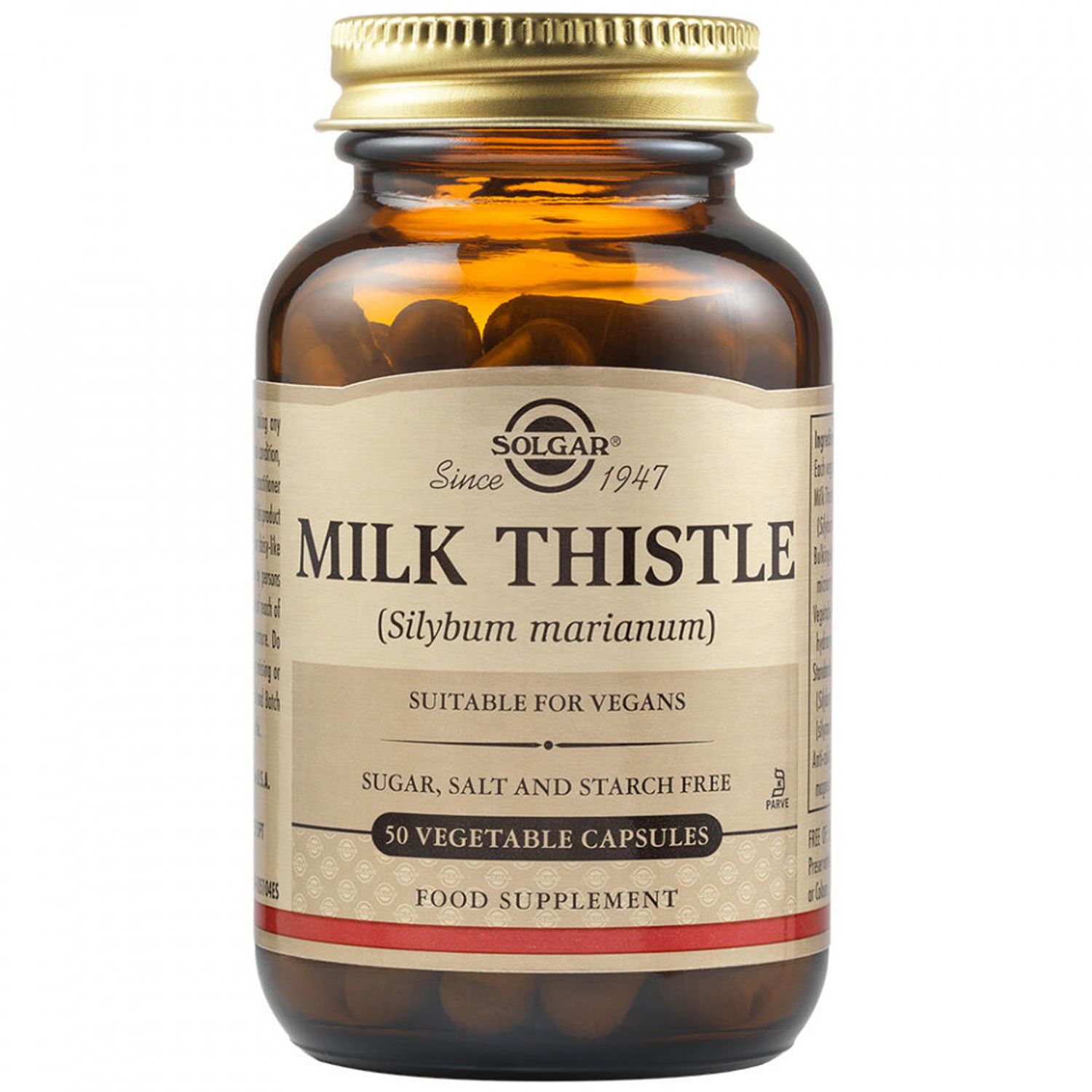 Silimarina, Milk Thistle 50cps, Solgar fotografia produsului