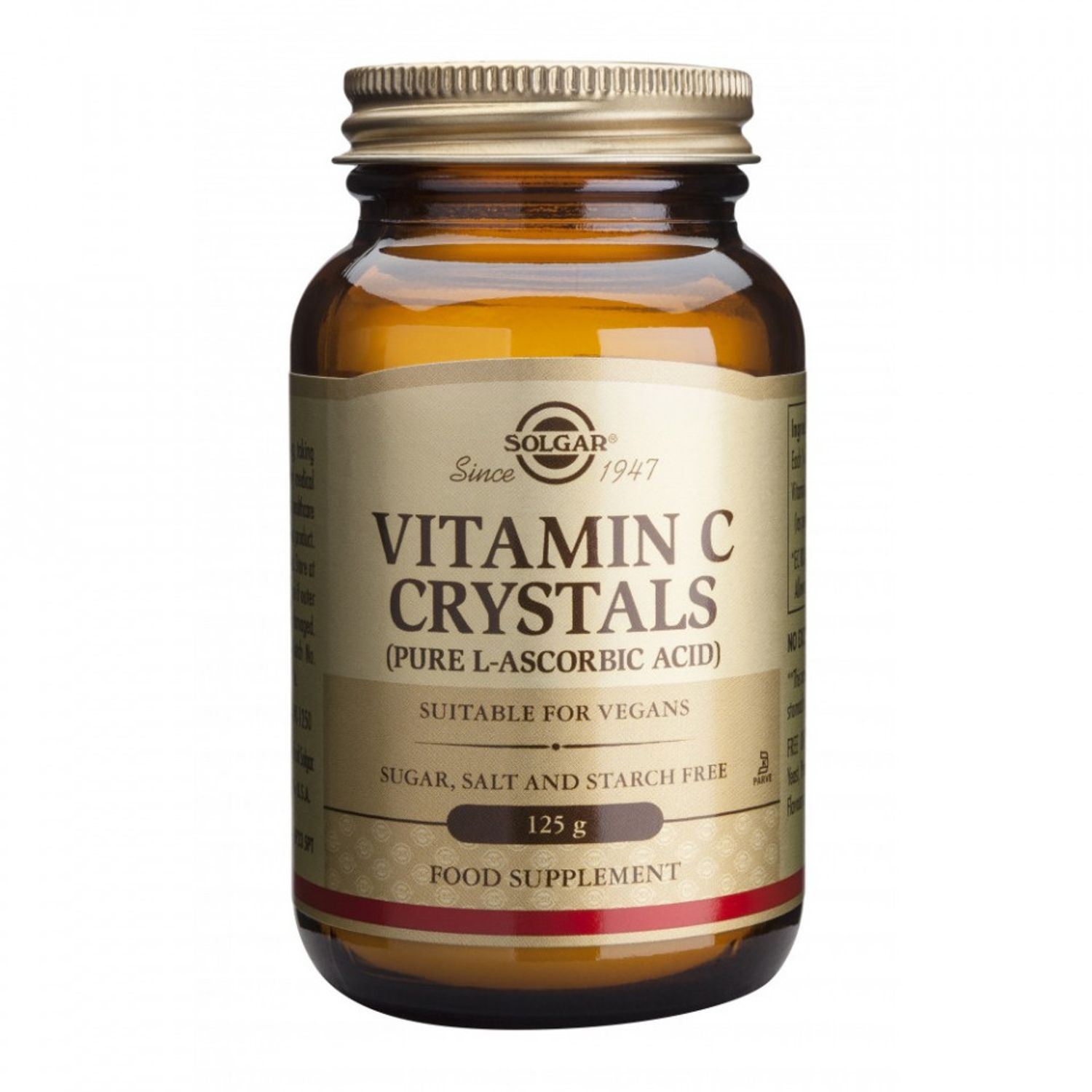 Vitamin C Crystals Solgar 125g fotografia produsului