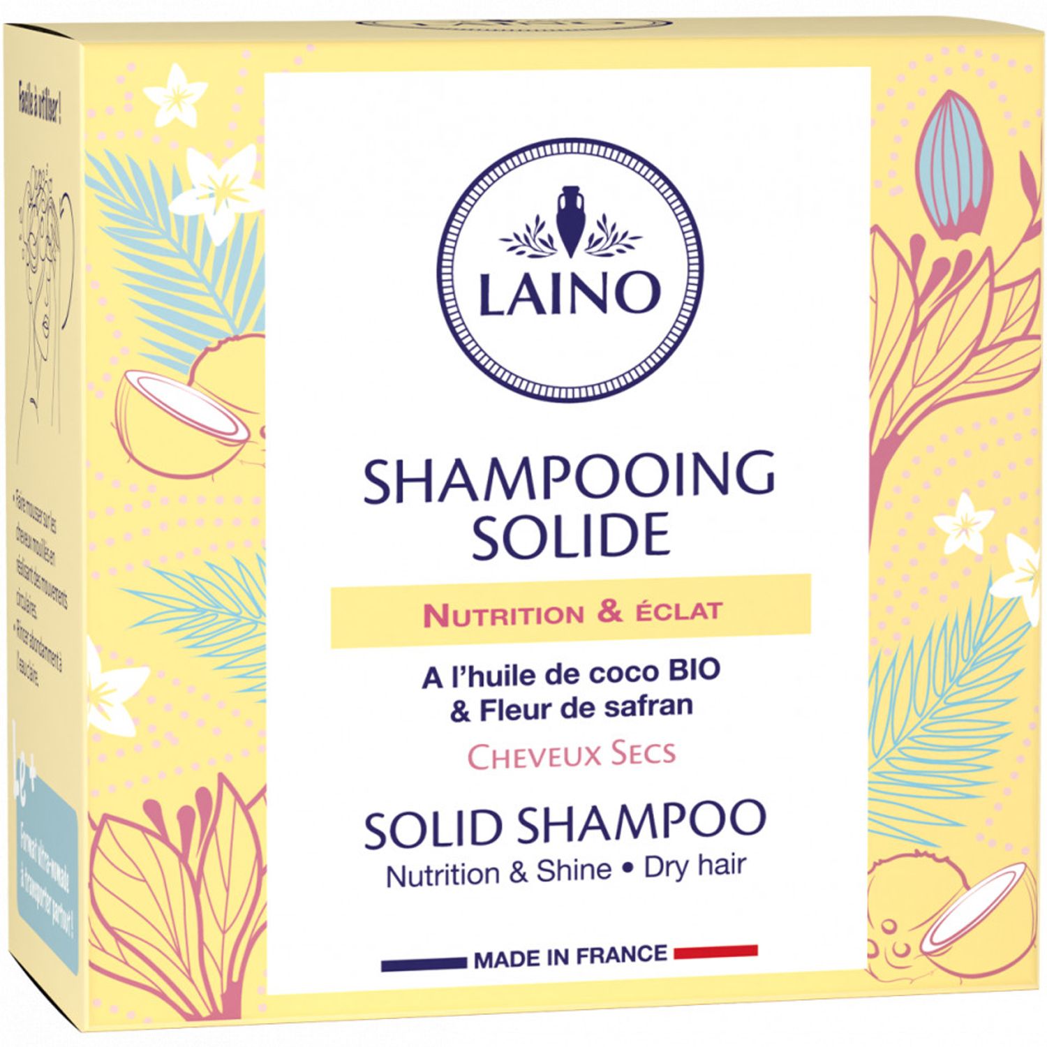 Șampon solid hrănitor pentru păr uscat și tern Nutrition & Shine, Laino, 60g fotografia produsului
