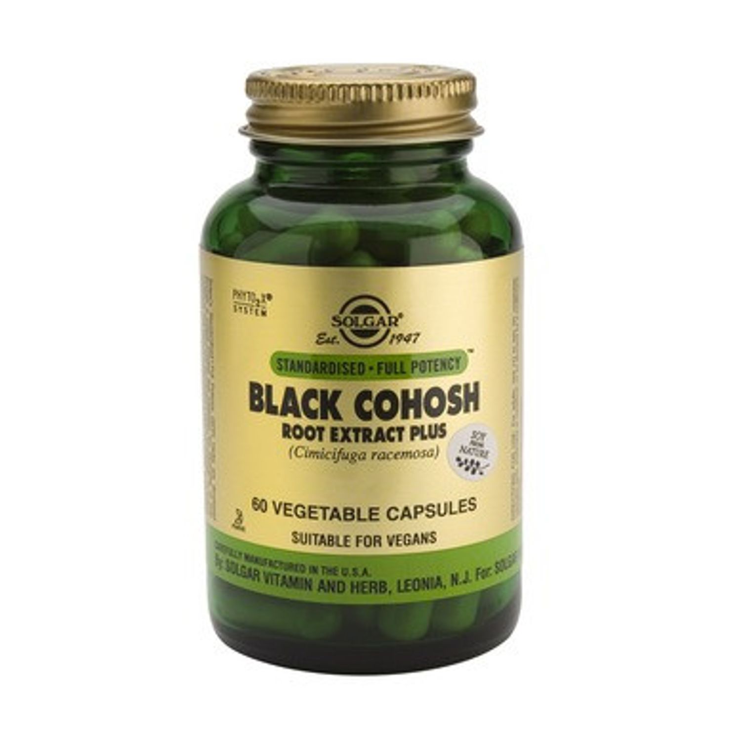 Extract din radacina de cimcifuga, BLACK COHOSH ROOT EXTRACT PLUS 60cps, Solgar fotografia produsului