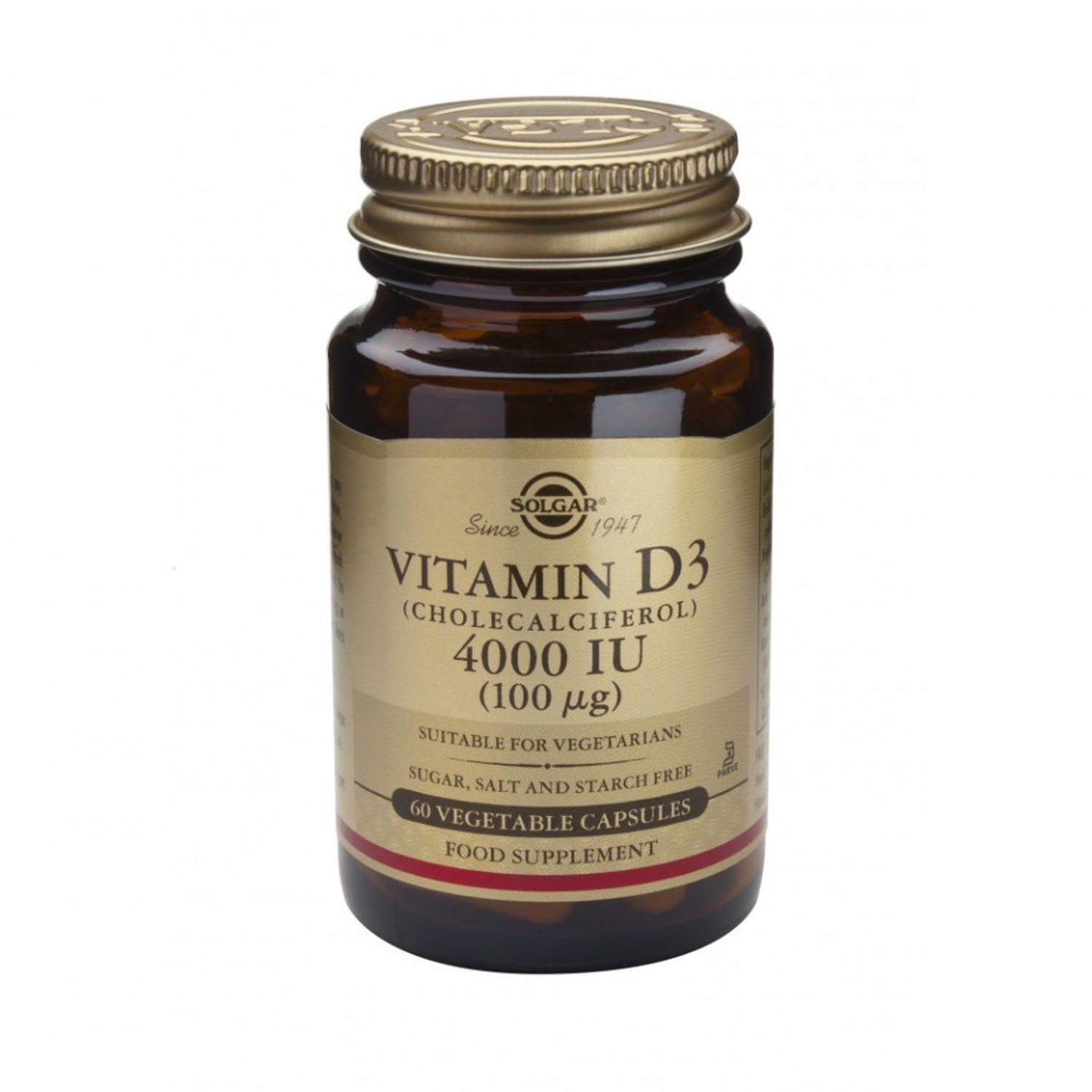 Vitamin D3 4000IU Solgar 60 capsule vegetale fotografia produsului