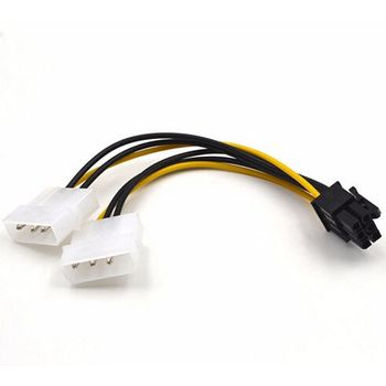 Cablu De Alimentare 2x Molex 3pin La PCIEx 6pin, Lungime 15cm, HOPE R