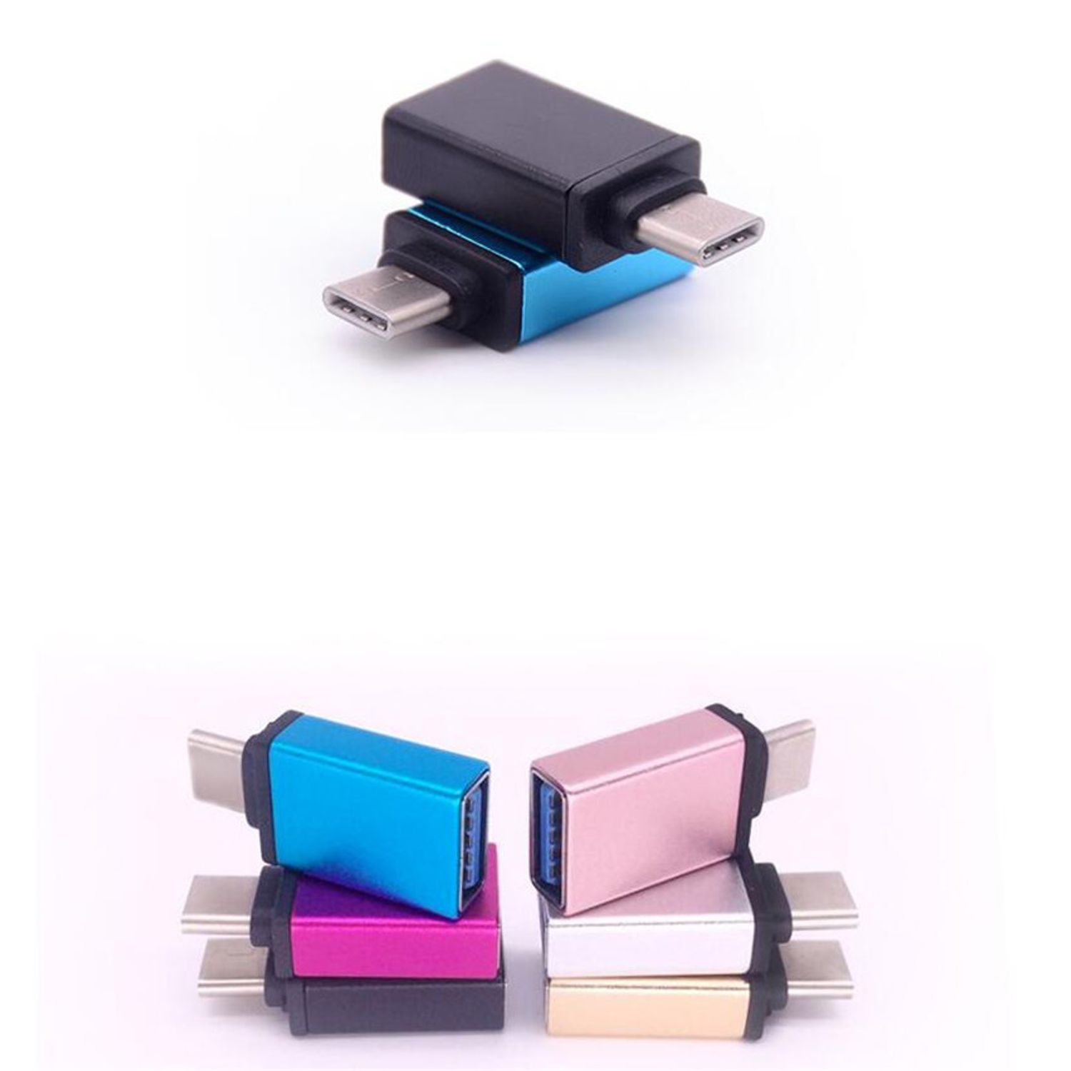 Adaptor OTG USB 3.0 mama la USB Type-C (USB - USB tip C) aluminiu, HOPE R fotografia produsului View 2 L
