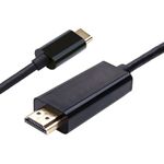 Cablu USB 3.1 Type C la HDMI, 4K@30Hz, 1.8m, negru, HOPE R fotografia produsului View 2 S
