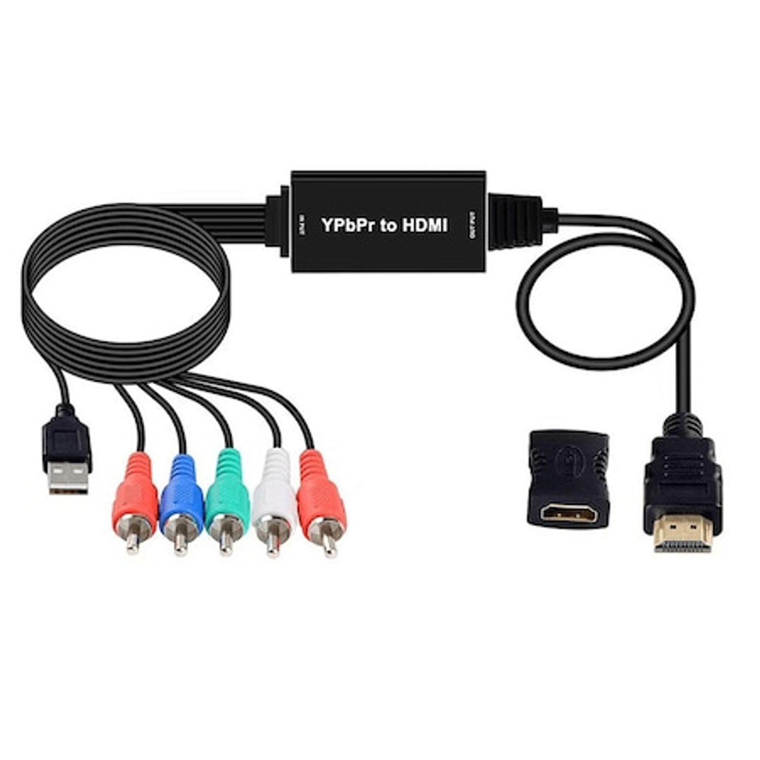 Cablu convertor YPbPr+L/R la HDMI, 1.8m, alimentare USB fotografia produsului