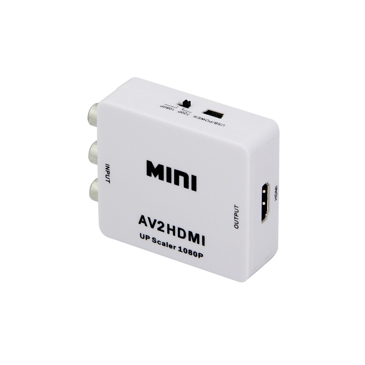 Mini convertor AV(RCA) la HDMI, 1080p, video si audio stereo, HOPE R fotografia produsului View 4 L