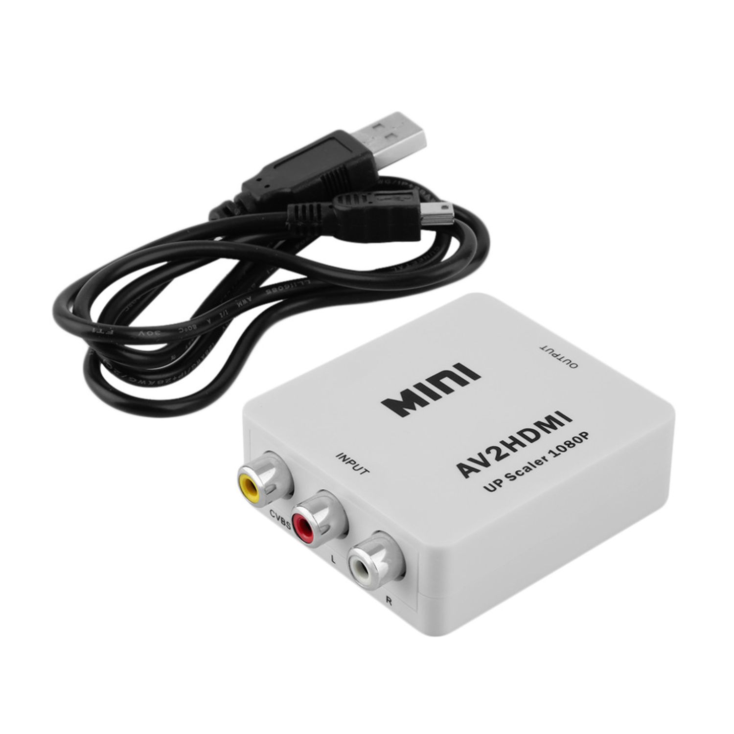 Mini convertor AV(RCA) la HDMI, 1080p, video si audio stereo, HOPE R fotografia produsului View 5 L
