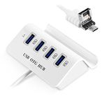 HUB USB2.0 OTG, 4 porturi, Splitter Multi-function, Dock pentru smartphone, LED activitate si incarcare, HOPE R fotografia produsului