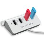 HUB USB2.0 OTG, 4 porturi, Splitter Multi-function, Dock pentru smartphone, LED activitate si incarcare, HOPE R fotografia produsului View 4 S