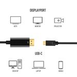 Cablu convertor USB 3.1 Type C la Displayport DP, 4K x 2K, 1.8m, HOPE R fotografia produsului View 5 S