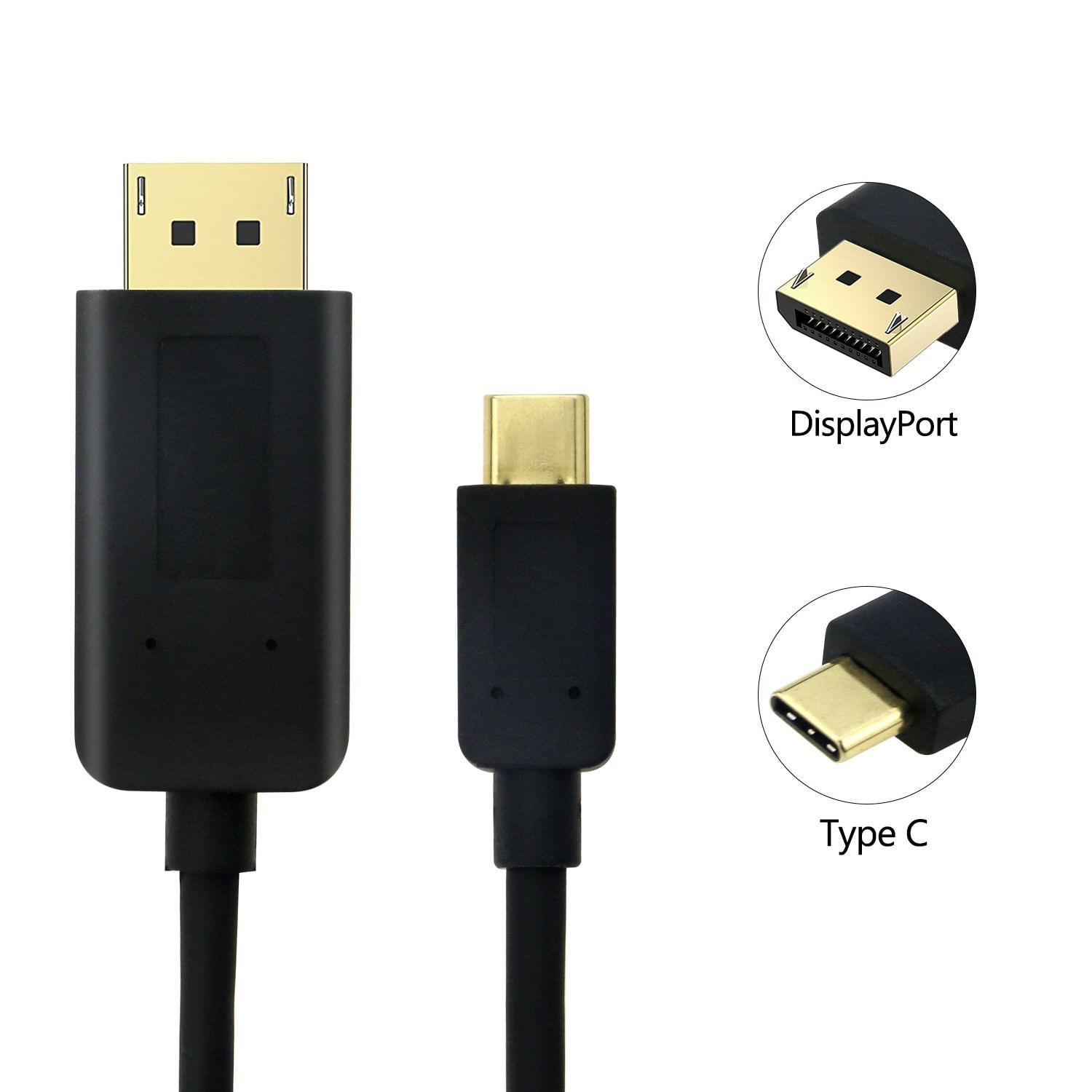 Cablu convertor USB 3.1 Type C la Displayport DP, 4K x 2K, 1.8m, HOPE R fotografia produsului View 2 L