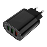 Adaptor priza cu 3 Porturi USB, negru, Gonga fotografia produsului View 2 S