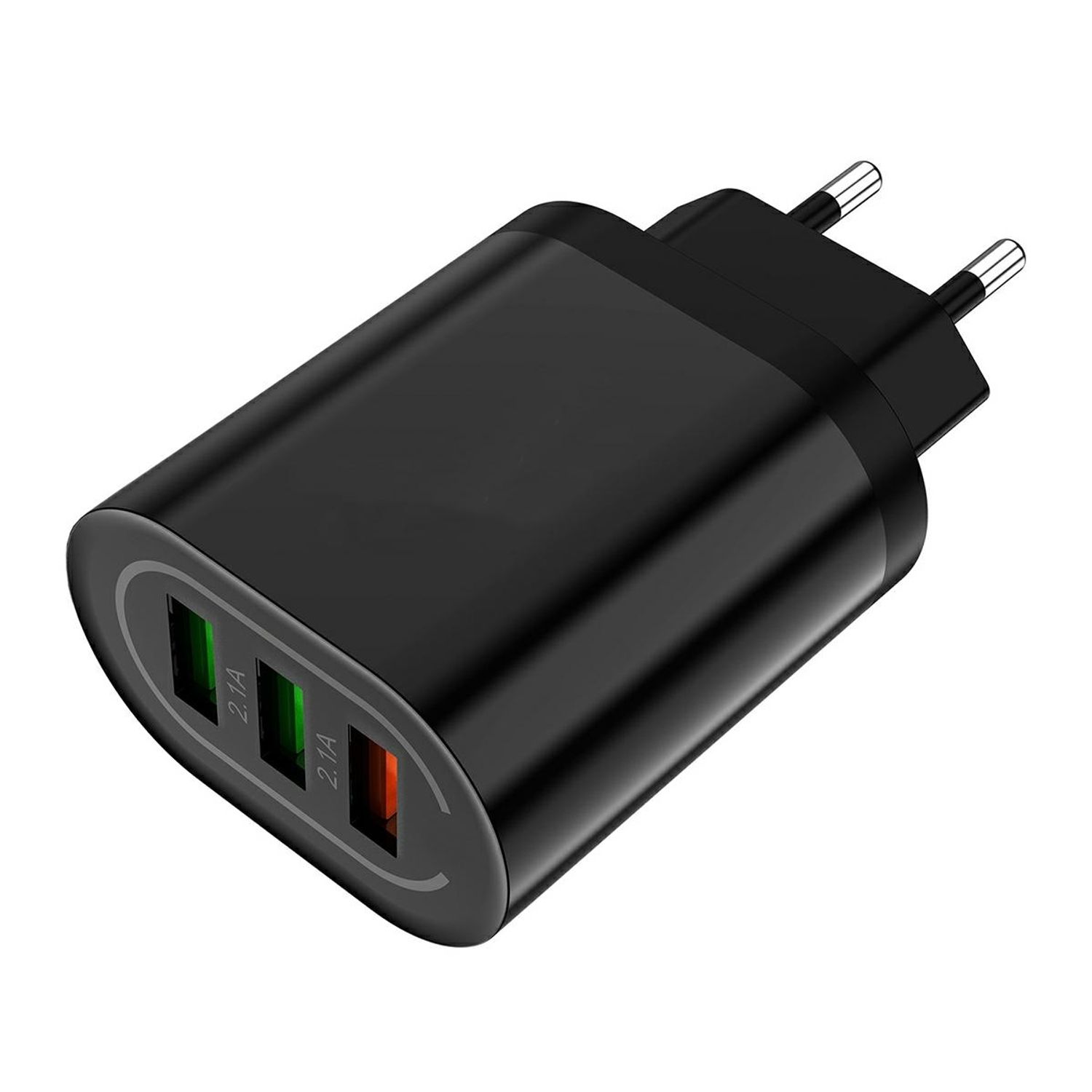 Adaptor priza cu 3 Porturi USB, negru, Gonga fotografia produsului View 2 L