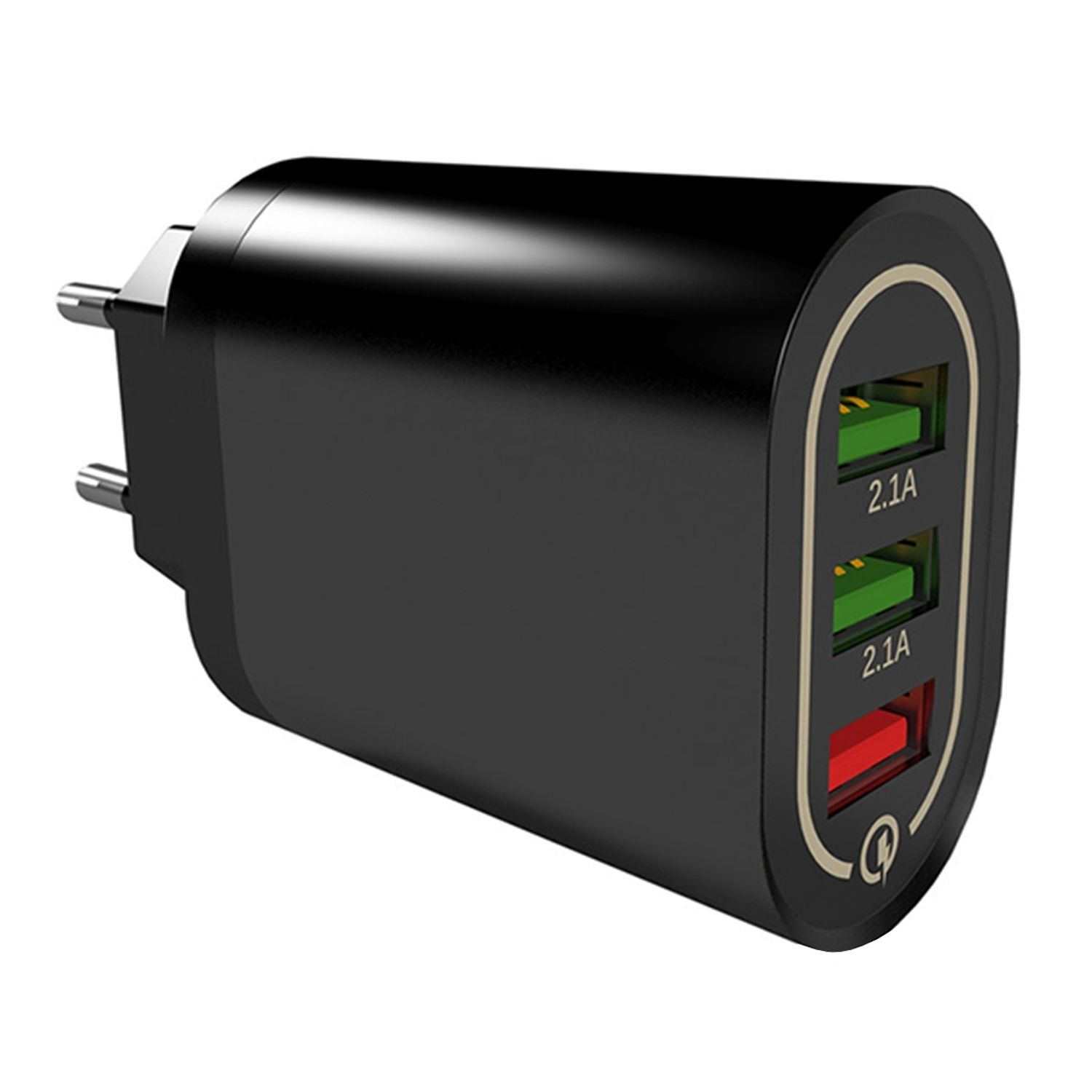 Adaptor priza cu 3 Porturi USB, negru, Gonga fotografia produsului