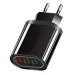 Adaptor priza cu 3 Porturi USB, negru, Gonga fotografia produsului View 4 S