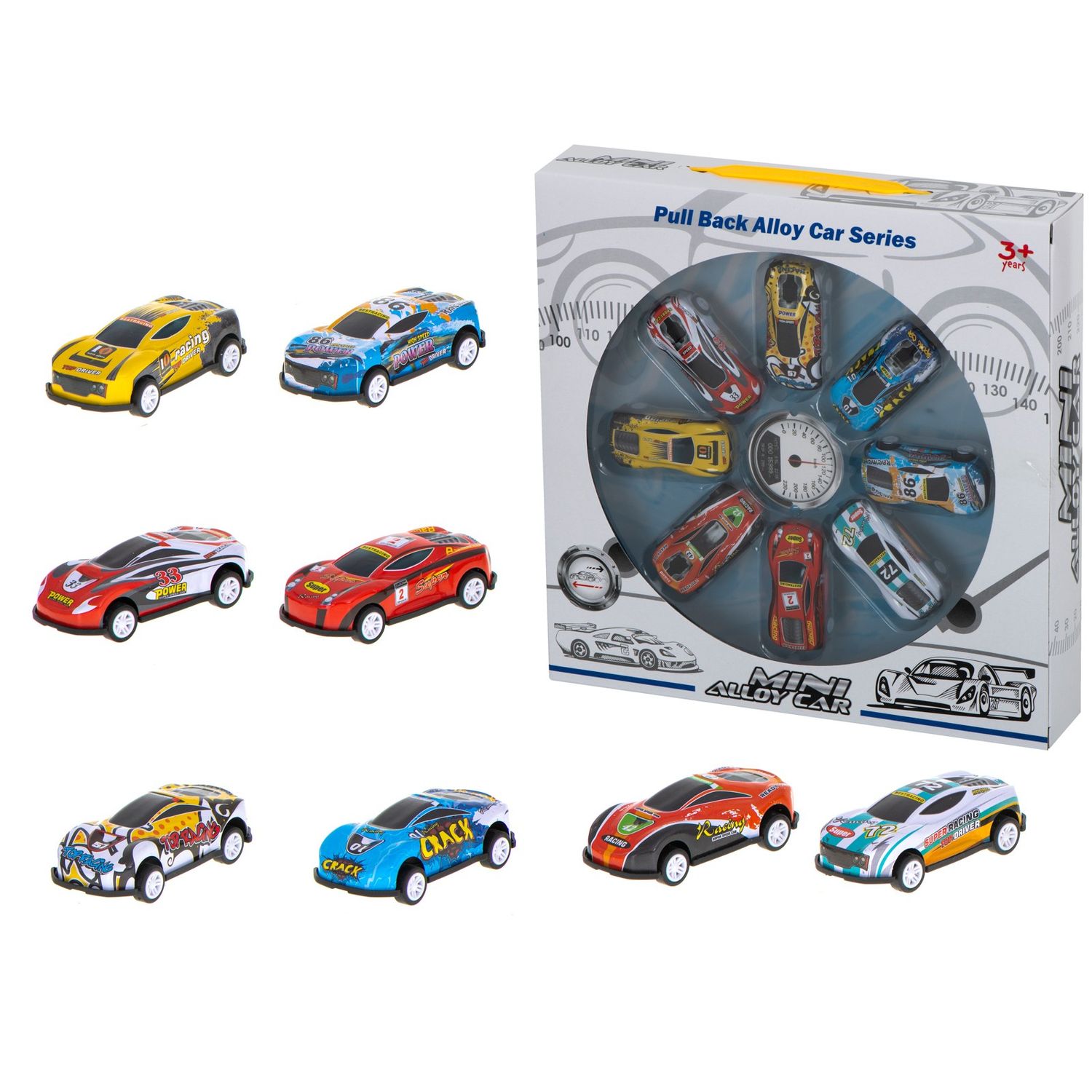Set 8 masini de curse metalice, Gonga fotografia produsului View 2 L