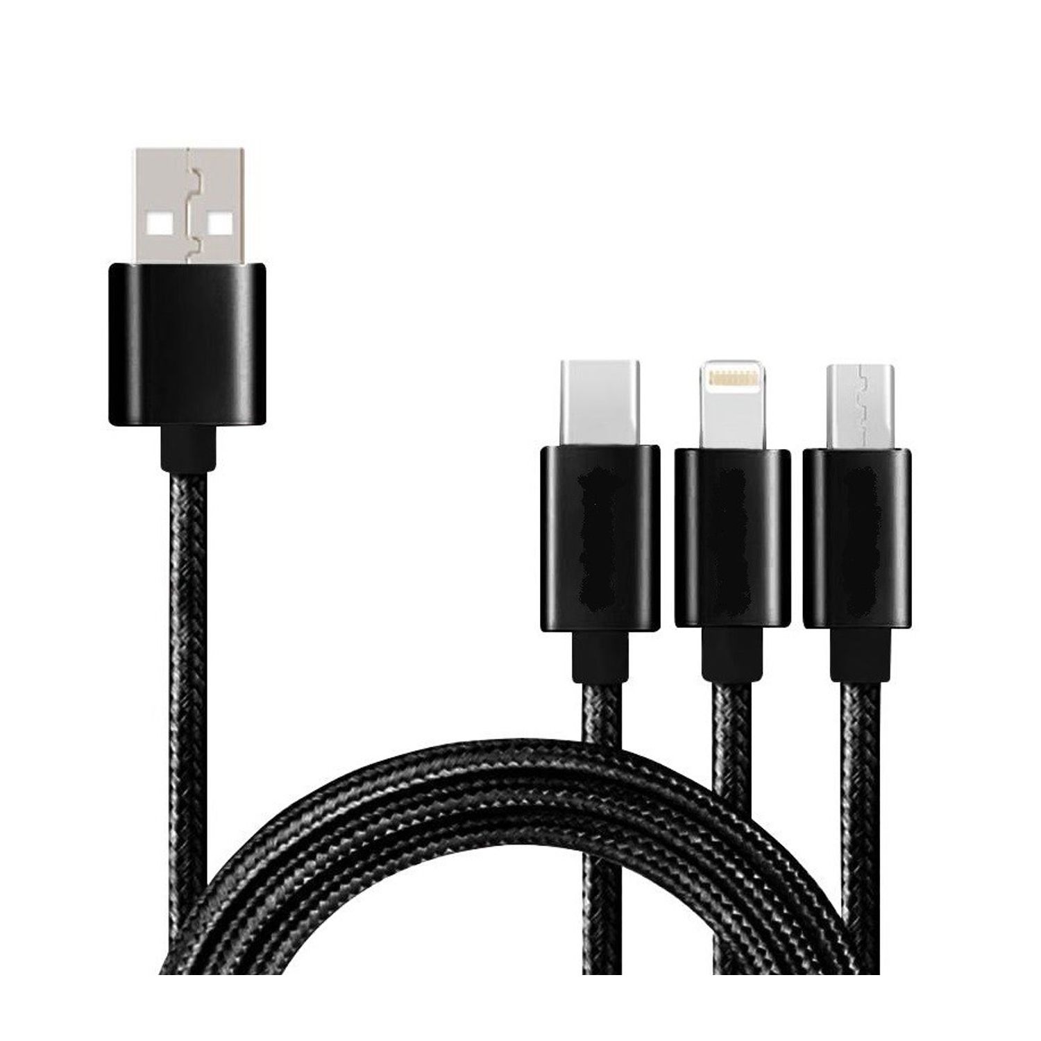 Cablu de incarcare rapida 3 in 1, universal, 1m fotografia produsului