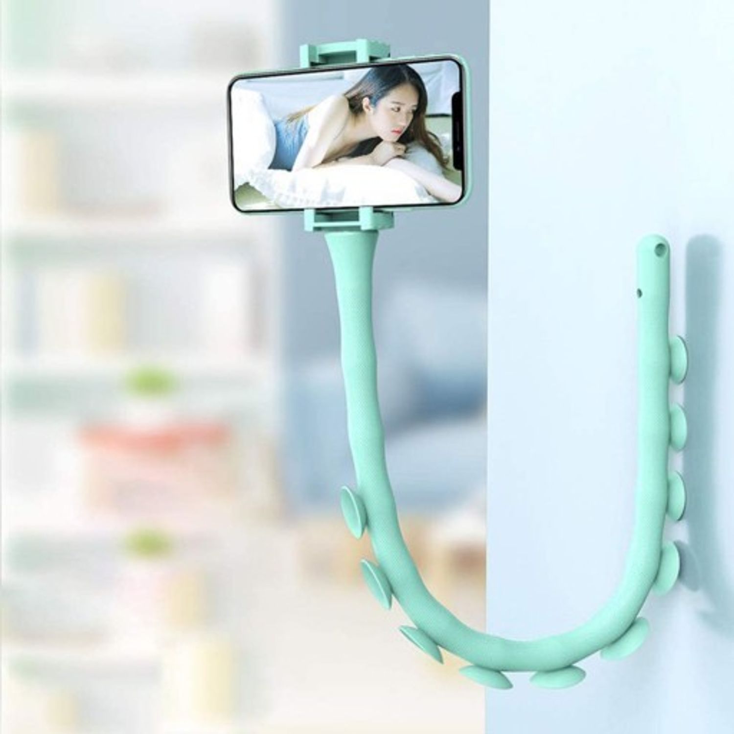 Suport flexibil pentru telefon cu ventuze, din silicon fotografia produsului View 2 L