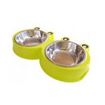 Castron dublu pentru animale de companie, inox si plastic fotografia produsului View 5 S
