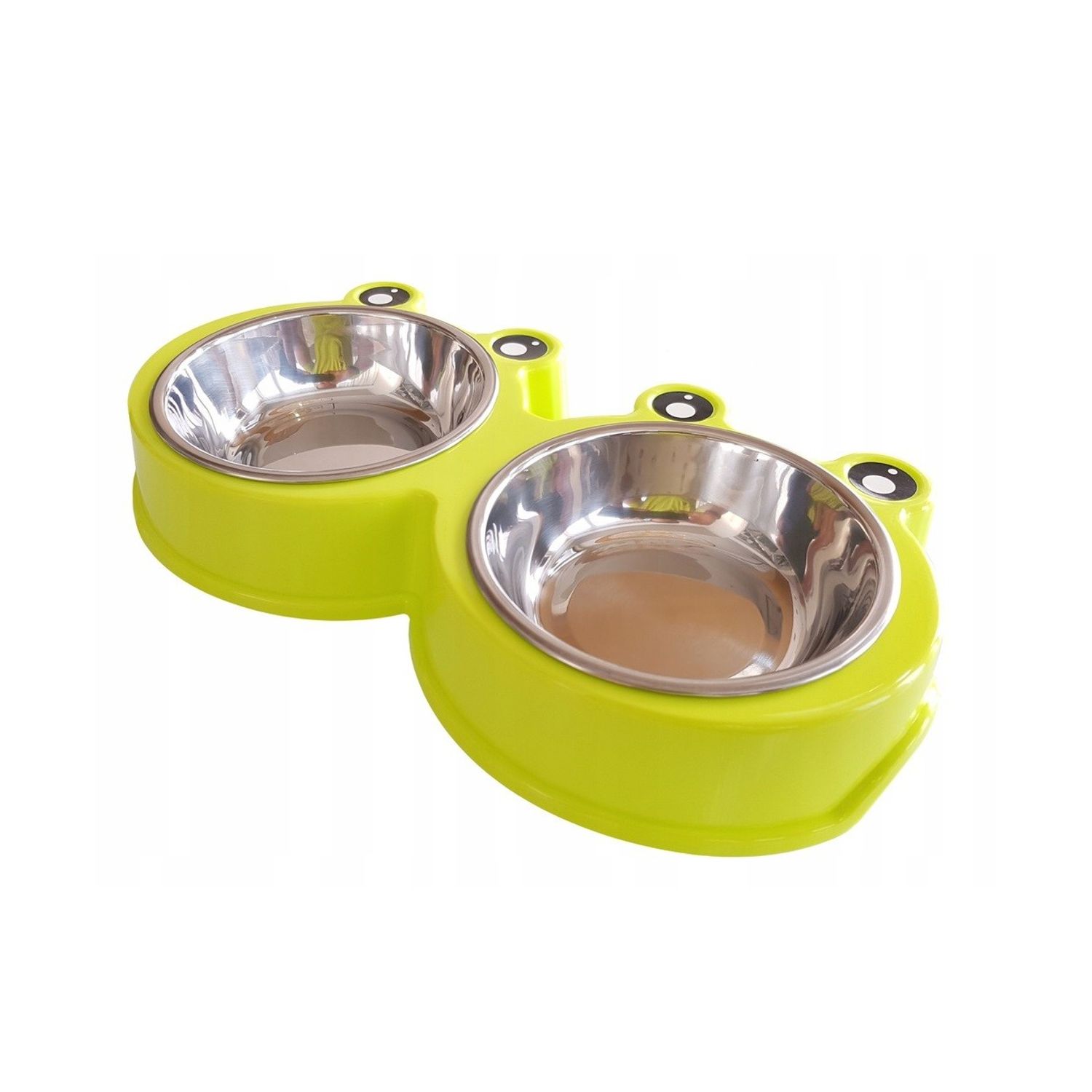 Castron dublu pentru animale de companie, inox si plastic fotografia produsului View 5 L