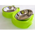 Castron dublu pentru animale de companie, inox si plastic fotografia produsului View 7 S