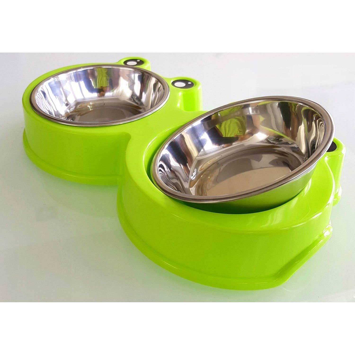 Castron dublu pentru animale de companie, inox si plastic fotografia produsului View 7 L