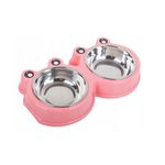 Castron dublu pentru animale de companie, inox si plastic fotografia produsului