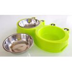 Castron dublu pentru animale de companie, inox si plastic fotografia produsului View 6 S