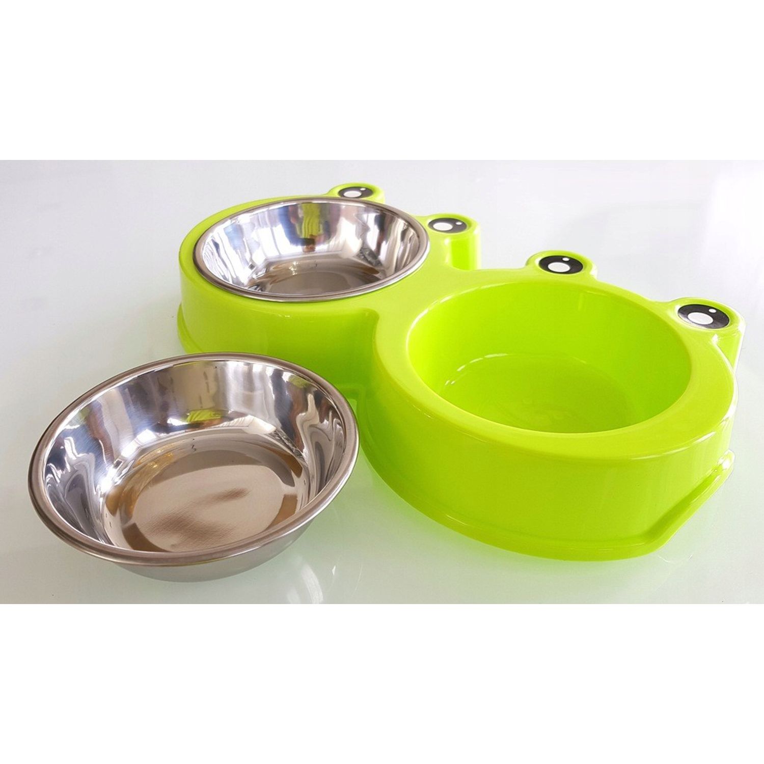 Castron dublu pentru animale de companie, inox si plastic fotografia produsului View 6 L