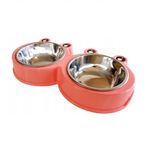 Castron dublu pentru animale de companie, inox si plastic fotografia produsului View 2 S