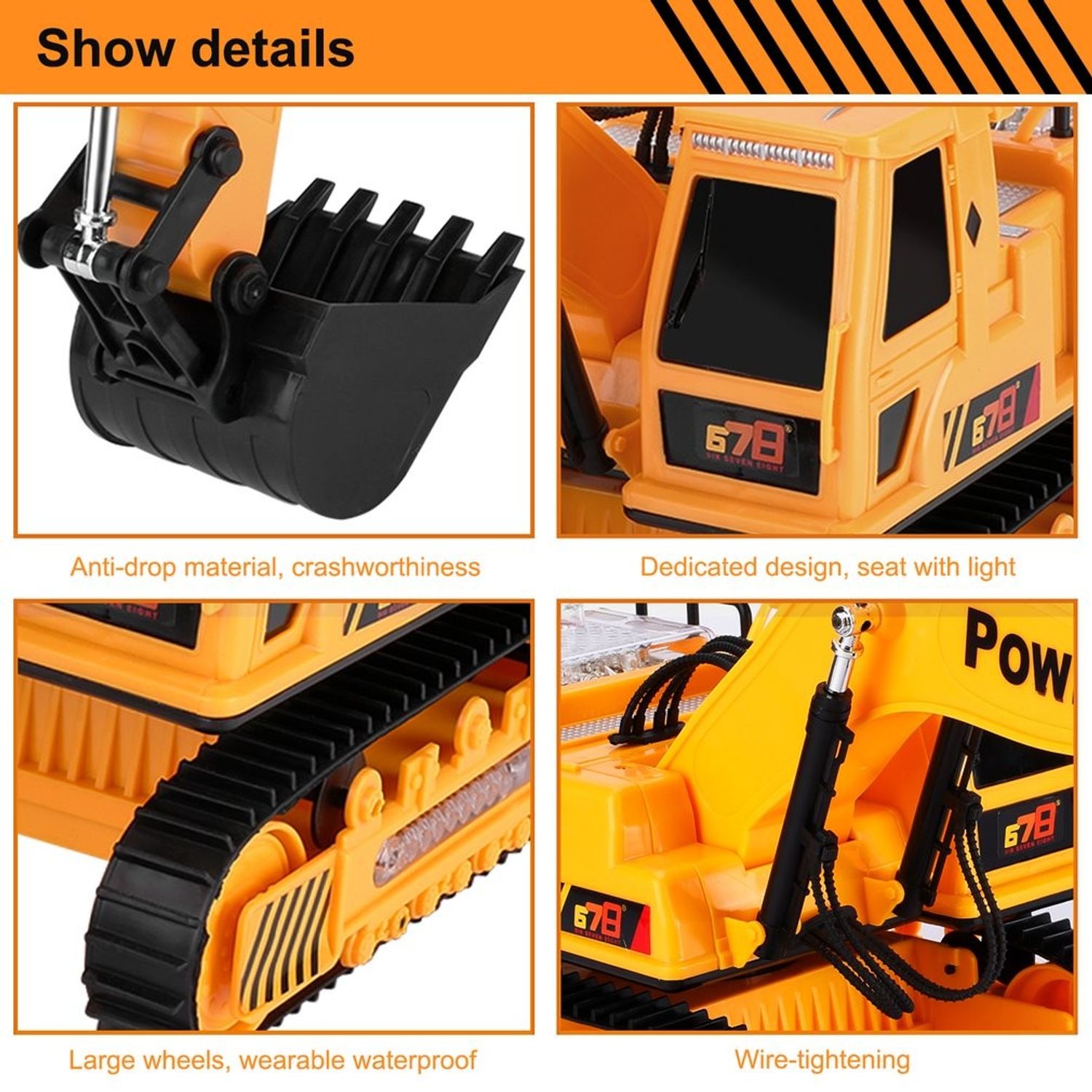 Excavator de jucarie cu telecomanda RC 12 8060E fotografia produsului View 5 L