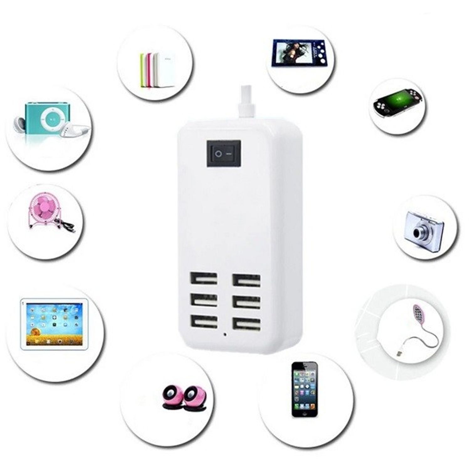 Hub adaptor USB, 6 porturi, Gonga fotografia produsului View 3 L