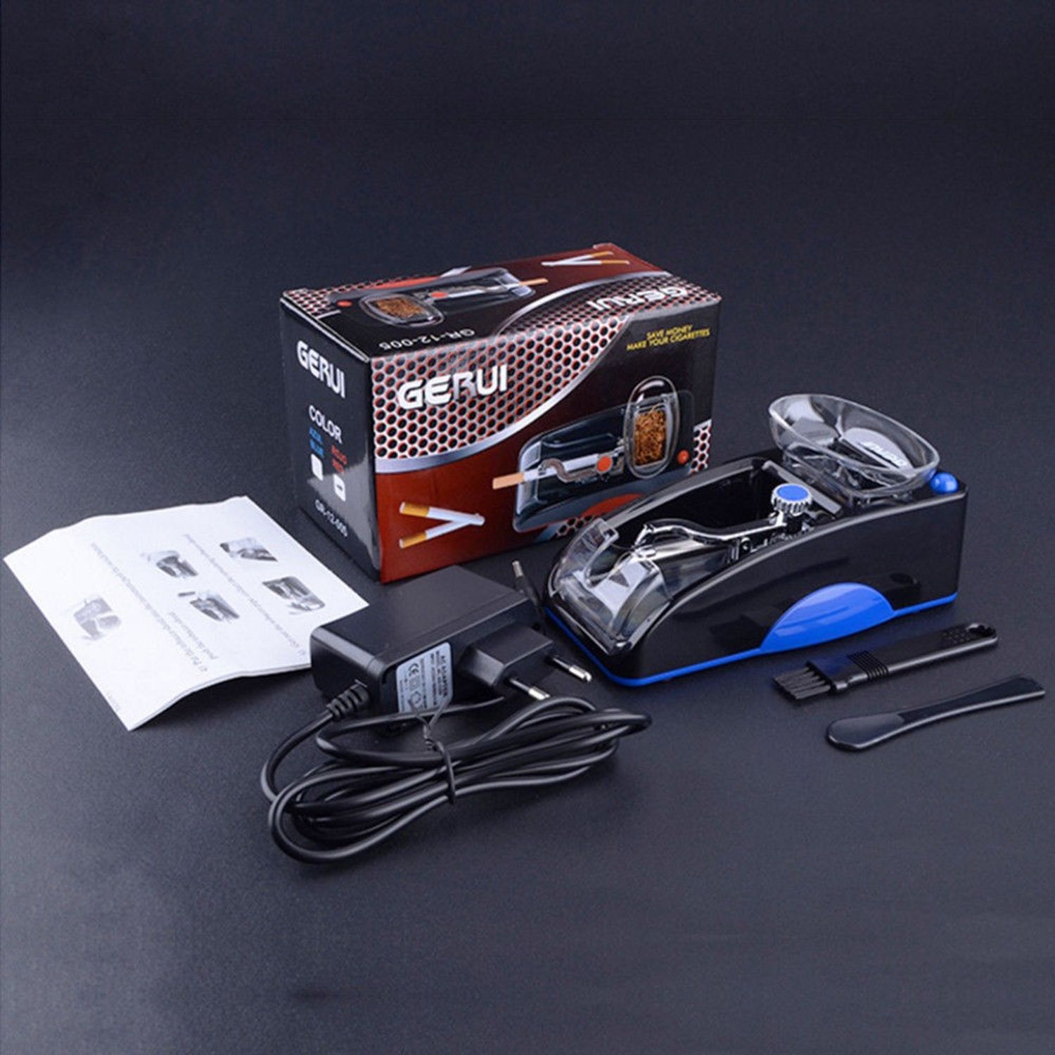 Aparat electric de rulat tigari, negru, Gonga fotografia produsului View 2 L