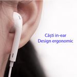 Casti Yesido - Stereo Earphones, Jack 3.5 mm cu microfon, cablu 1.2 m, Alb fotografia produsului View 3 S