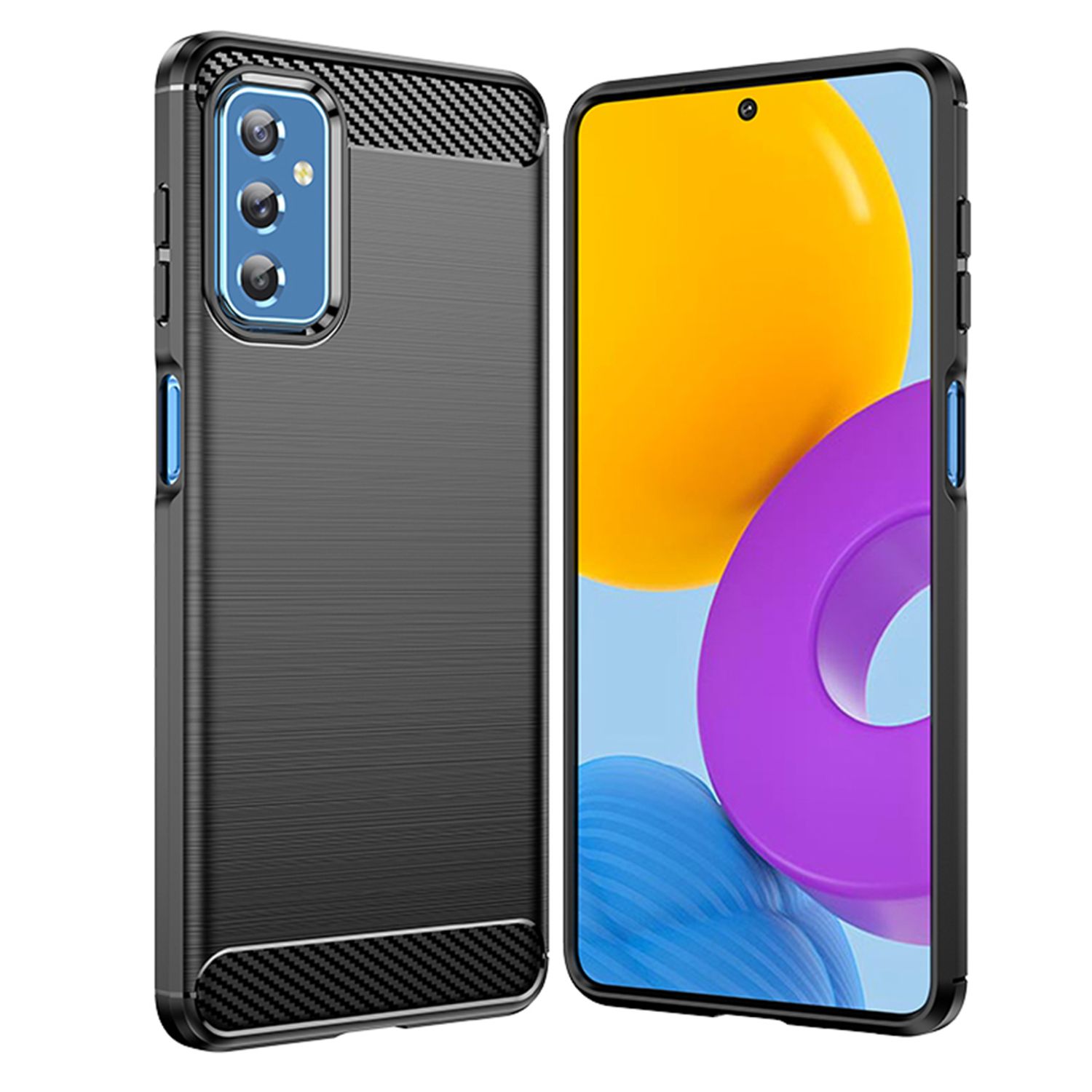 Husa Techsuit - Carbon Silicone - Samsung Galaxy M52 5G - Black fotografia produsului