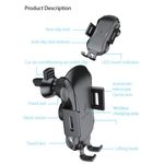 Incarcator auto wireless parbriz/ bord/ grila 10W Techsuit, Negru fotografia produsului View 3 S