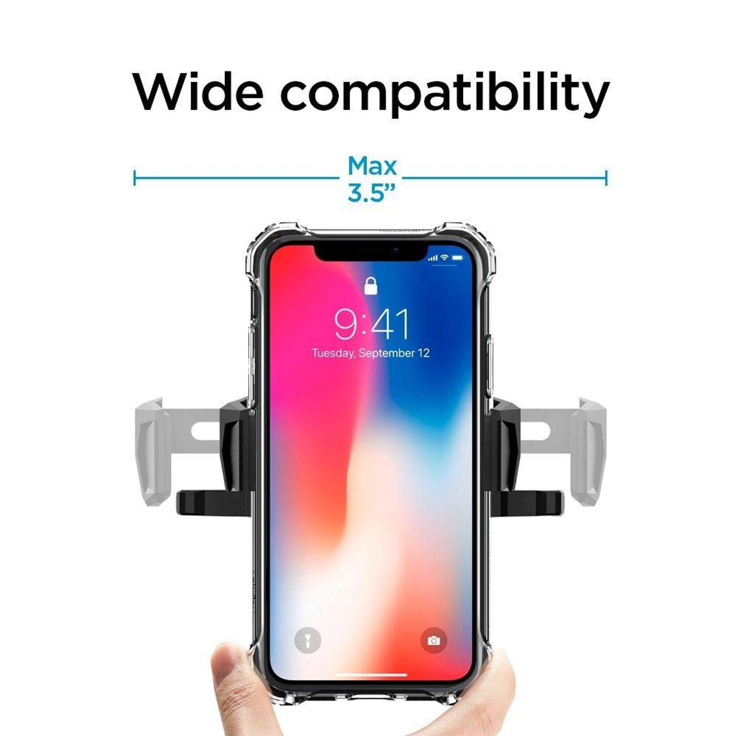 Suport auto pentru CD Player Spigen TMS24 pentru telefon, Negru fotografia produsului View 3 L