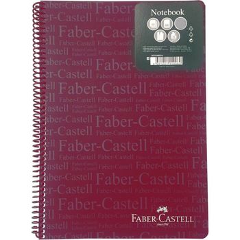 Caiet Matematica A4 Spiralat 80 File Faber-Castell, Coperta Bordeaux de Plastic