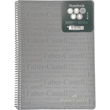 Caiet Matematica A4 Spiralat 80 File Faber-Castell, Coperta Gri de Plastic