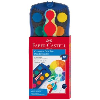 Acuarele cu Pensula Faber-Castell Connector, 12 Culori