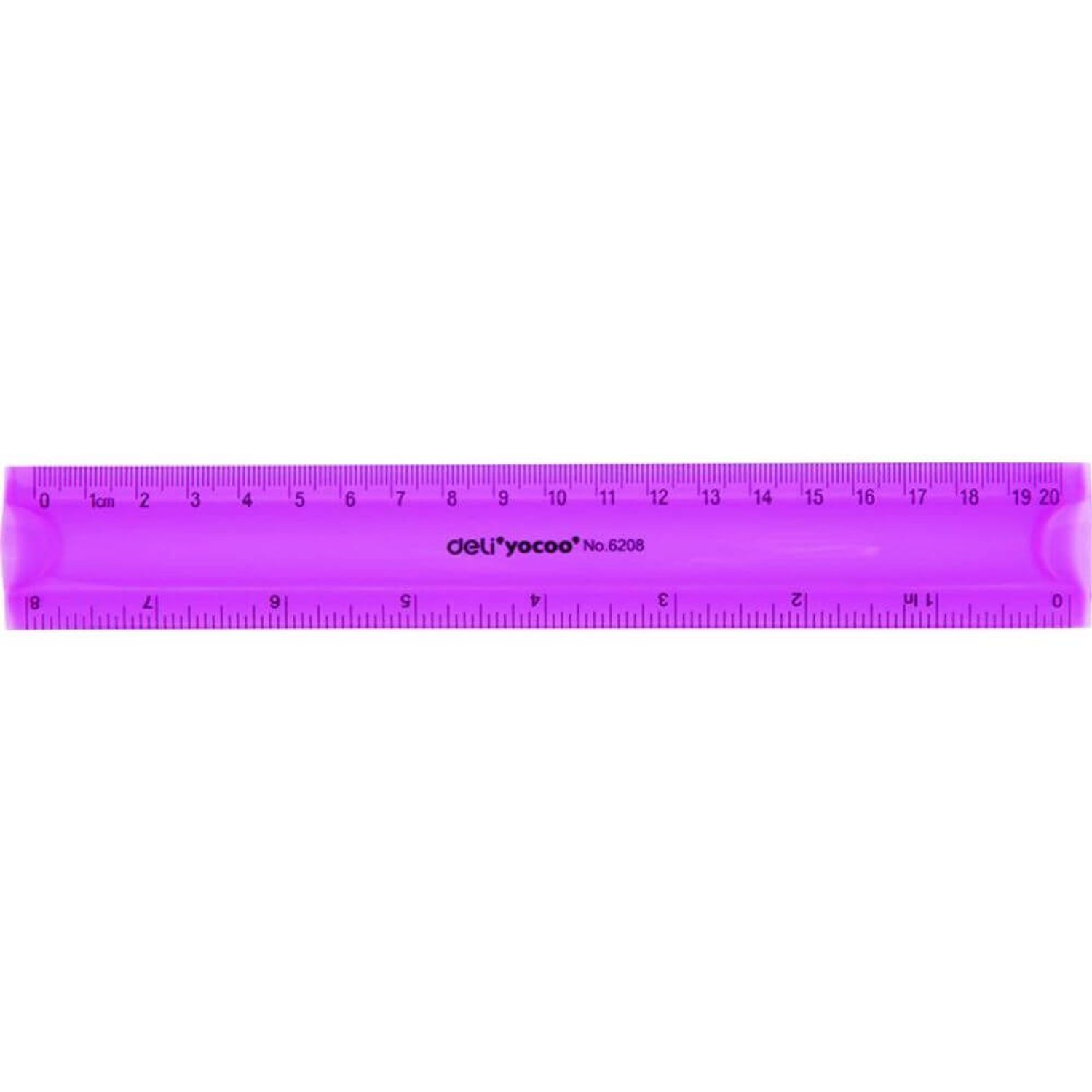 Rigla Flexibila Deli, 20 cm, Mov fotografia produsului
