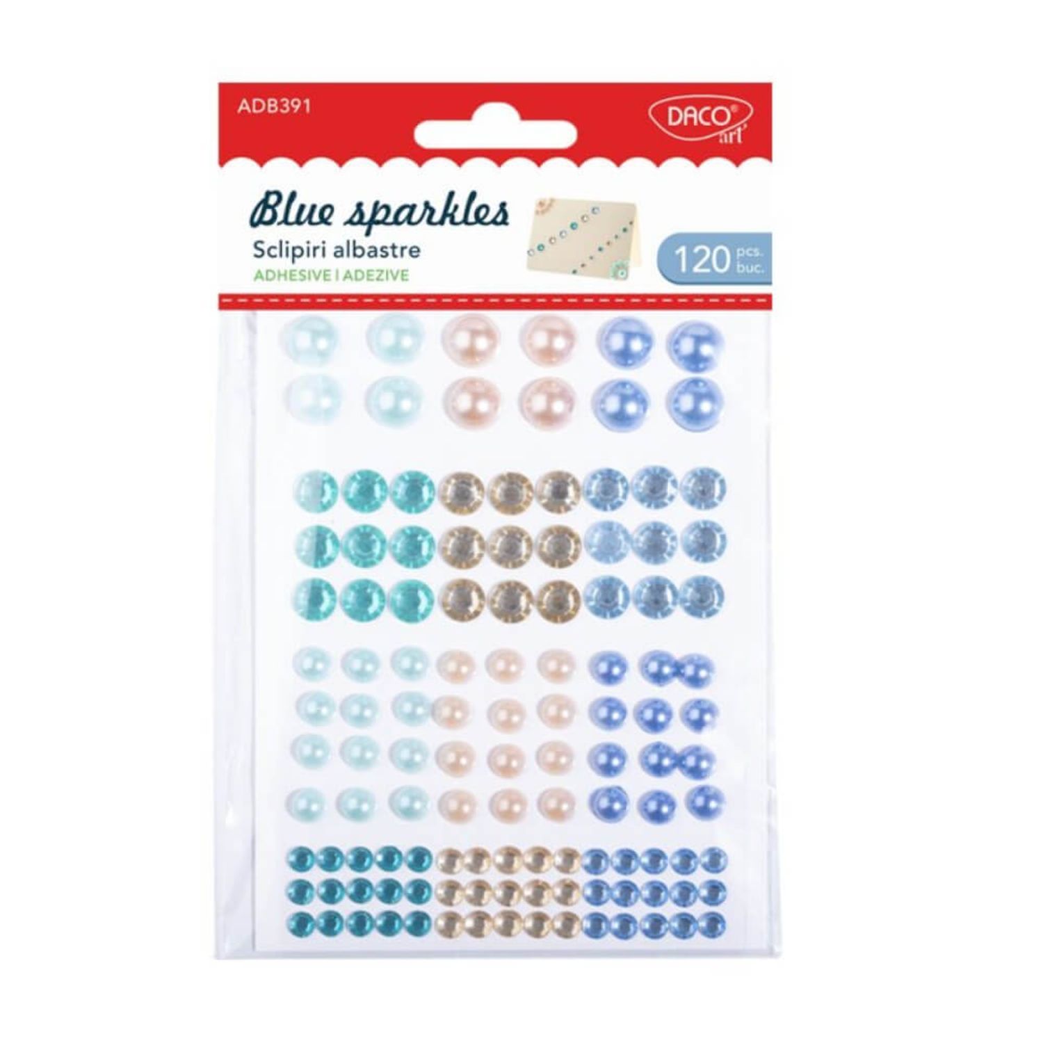 Set 120 Sclipiri Albastre Daco, Plastic Autoadeziv fotografia produsului