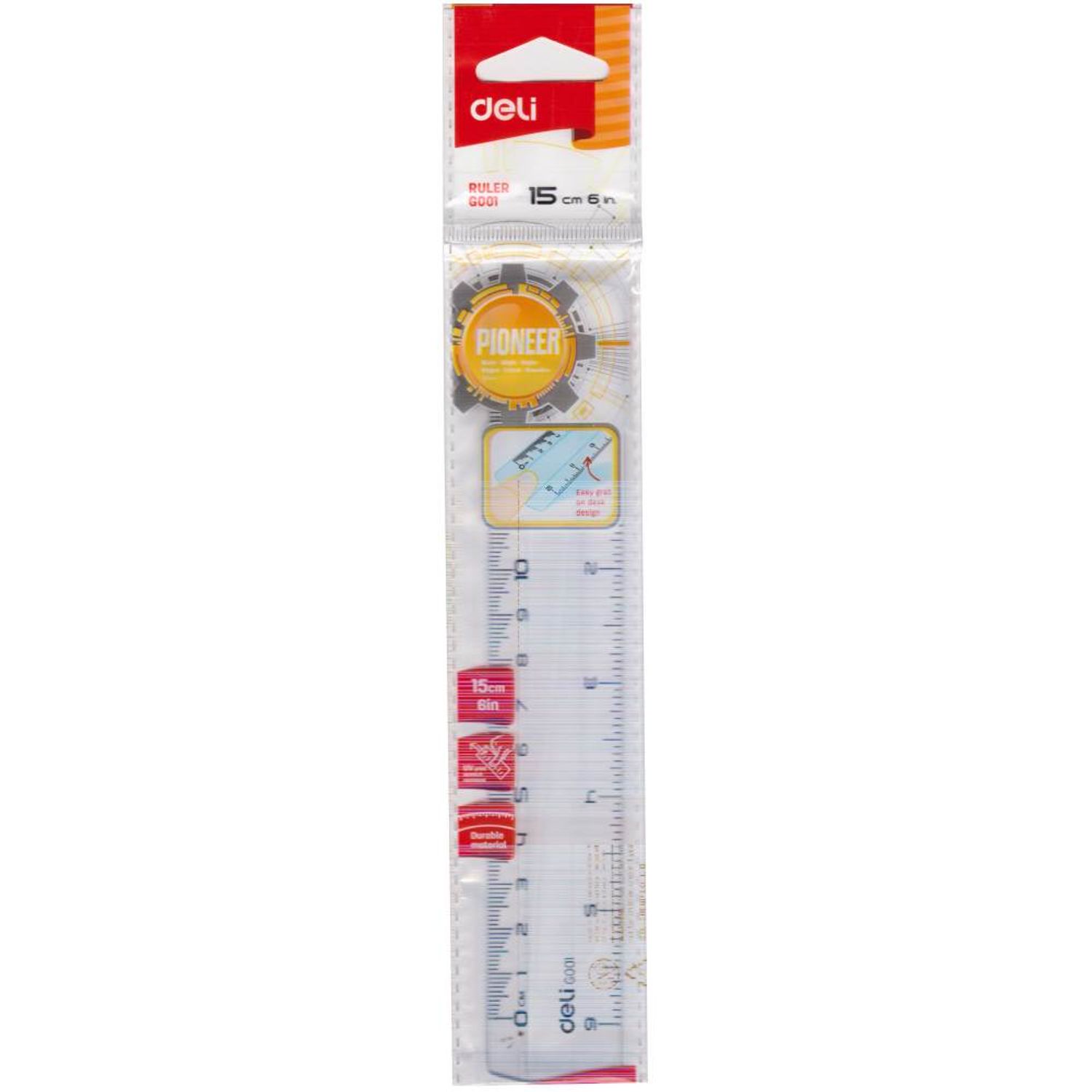 Rigla Transparenta Deli, 15 Cm, Plastic fotografia produsului