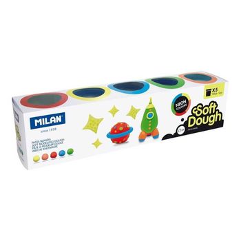 Plastilina Usoara pentru Modelat Milan Neon, 5 Culori