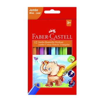 Set 12 Creioane Colorate Faber-Castell Jumbo, Triunghiulare